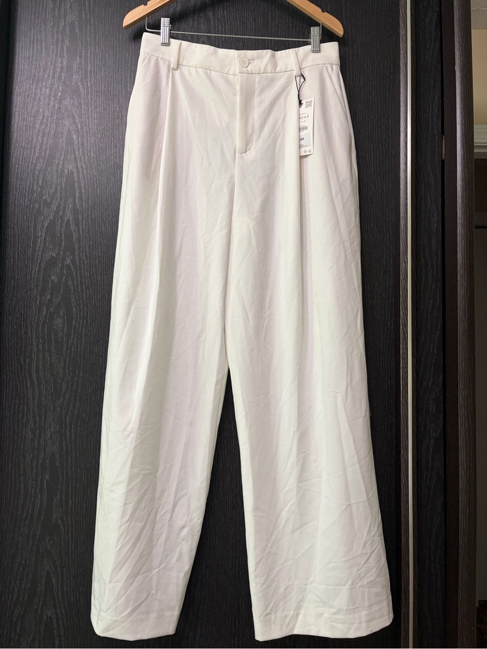 Zara Wide-Leg Trousers in Off-White